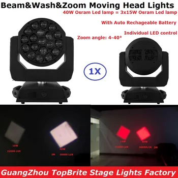 

Big Eye Moving Head Beam Lights 19X40W RGBW Quad Color Professional Moving Head Washer Lights 4-40 Degree Zoom Fast Shipping