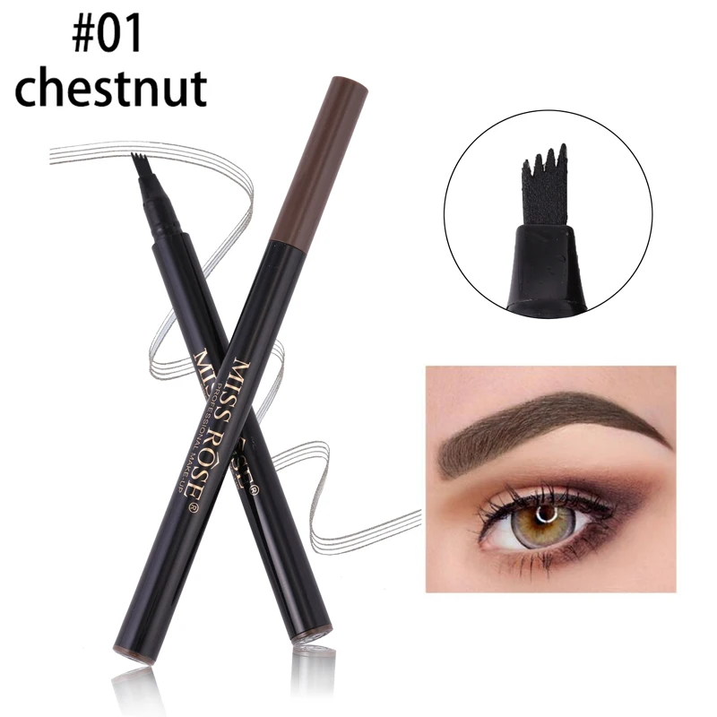 

Miss Rose 4 Head Fork Eyebrow Enhancers Tint Makeup Waterproof Long Lasting Eyebrow Tattoo Pen Microblading Liquid Eyebrow MS152
