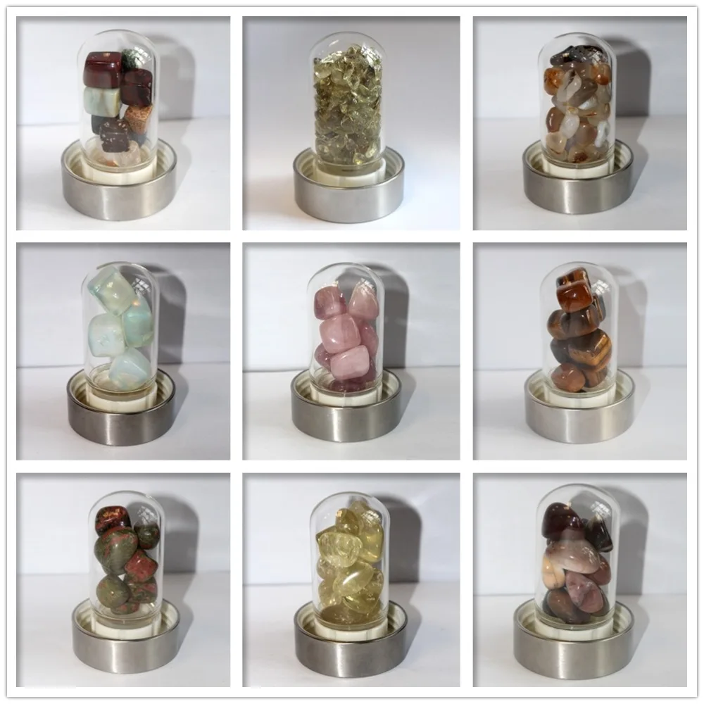 Tanie Kreatywny naturalny kryształ kwarcowy szklana butelka wody żwir nieregularny kamień puchar punkt różdżka uzdrawianie nasycony eliksir puchar dla