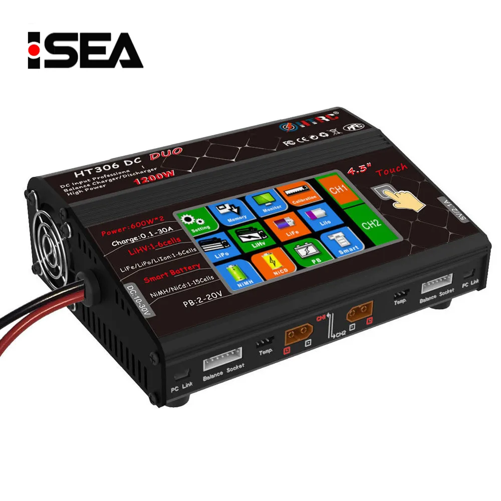HTRC HT306 DC DUO 600W 2 30A 2 Dual LCD Touch Screen RC Battery Balance Charger