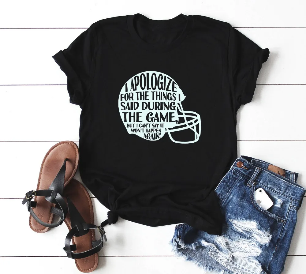

T-shirt Goth Tees I Apologize for The Things I Said During The Game Mom Shirt Funny Slogan Women Unisex Casual Aesthetic Tumblr