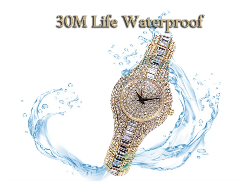 MISSFOX Mix багет женские часы с бриллиантами роскошные женские золотые часы противоударные водонепроницаемые маленькие женские часы s для женских часов