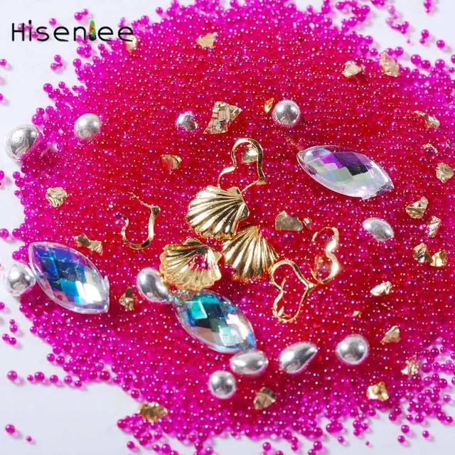 New Come To Mixed 1 Box Colourful Pixie Caviar Stud Nail Art Glass 3D ...
