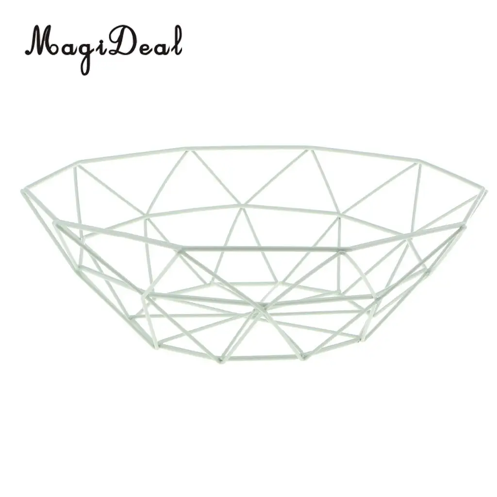 MagiDeal Iron Wire Fruit Basket Bowl Food Serving Basket Candy Biscuit Snack Holder, Apples Orange Bananas Basket