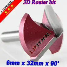 CNC гравировальный 3D фрезы Маршрутизатор 90 градусов 6 мм x 32 мм V паз акриловые деревянные фаски HUHAO # V63290
