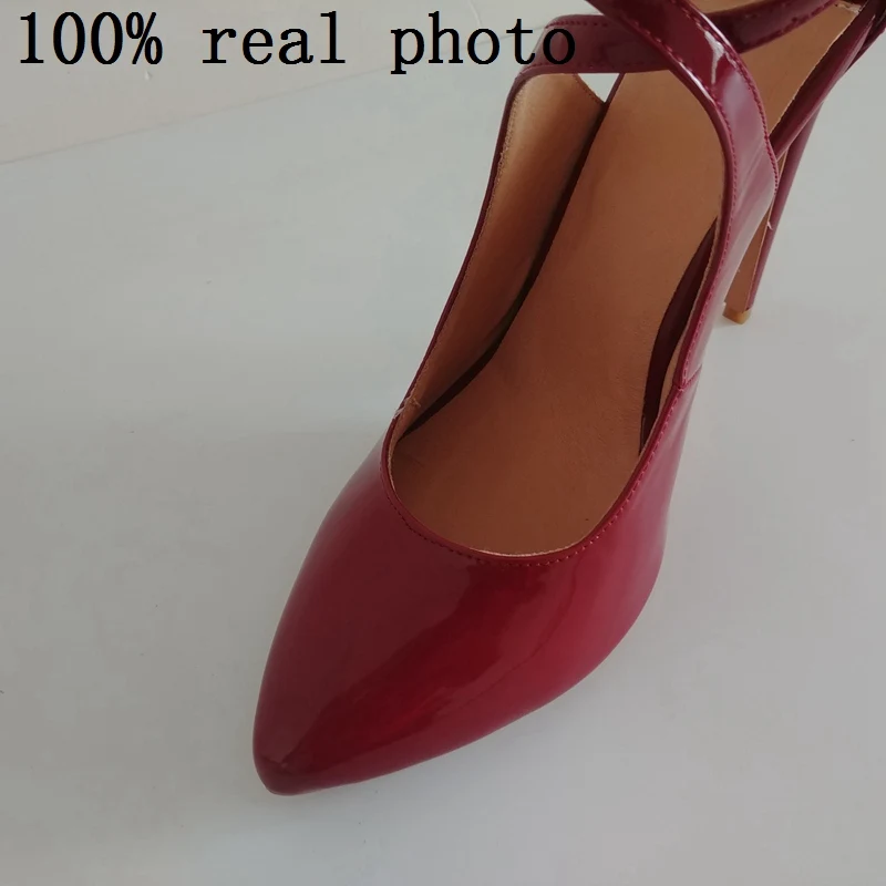 REAVE CAT/туфли женские туфли-лодочки на высоком каблуке однотонные блестящие вечерние туфли с острым носком без застежки из лакированной кожи винного цвета тонкий каблук A1813