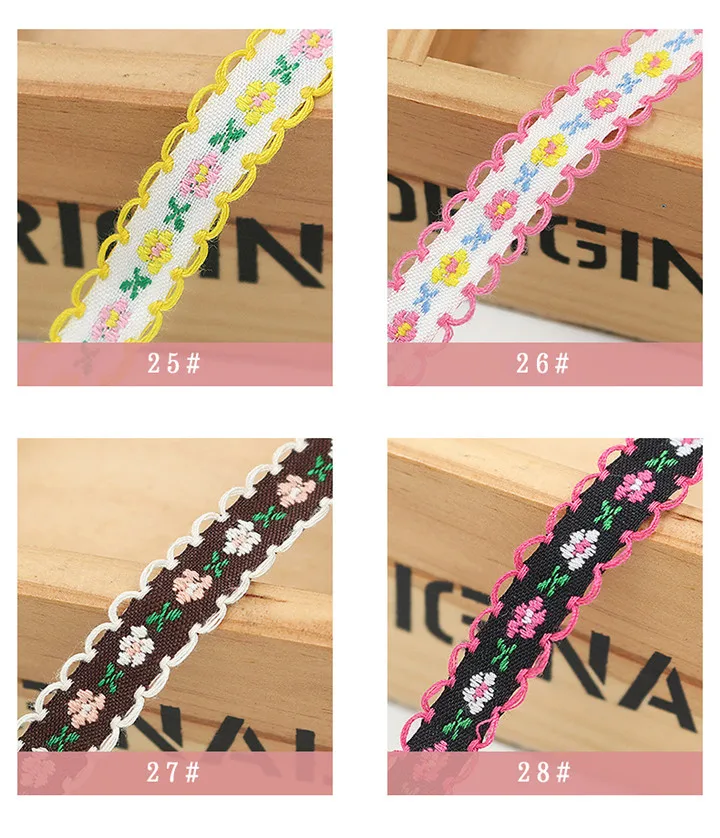 9   20M Ethnic Style Embroidery Ribbons Jacquard Lace Ribbon Clothing Decoration Satin Ribbons DIY Handmade Craft Gift Wrapping