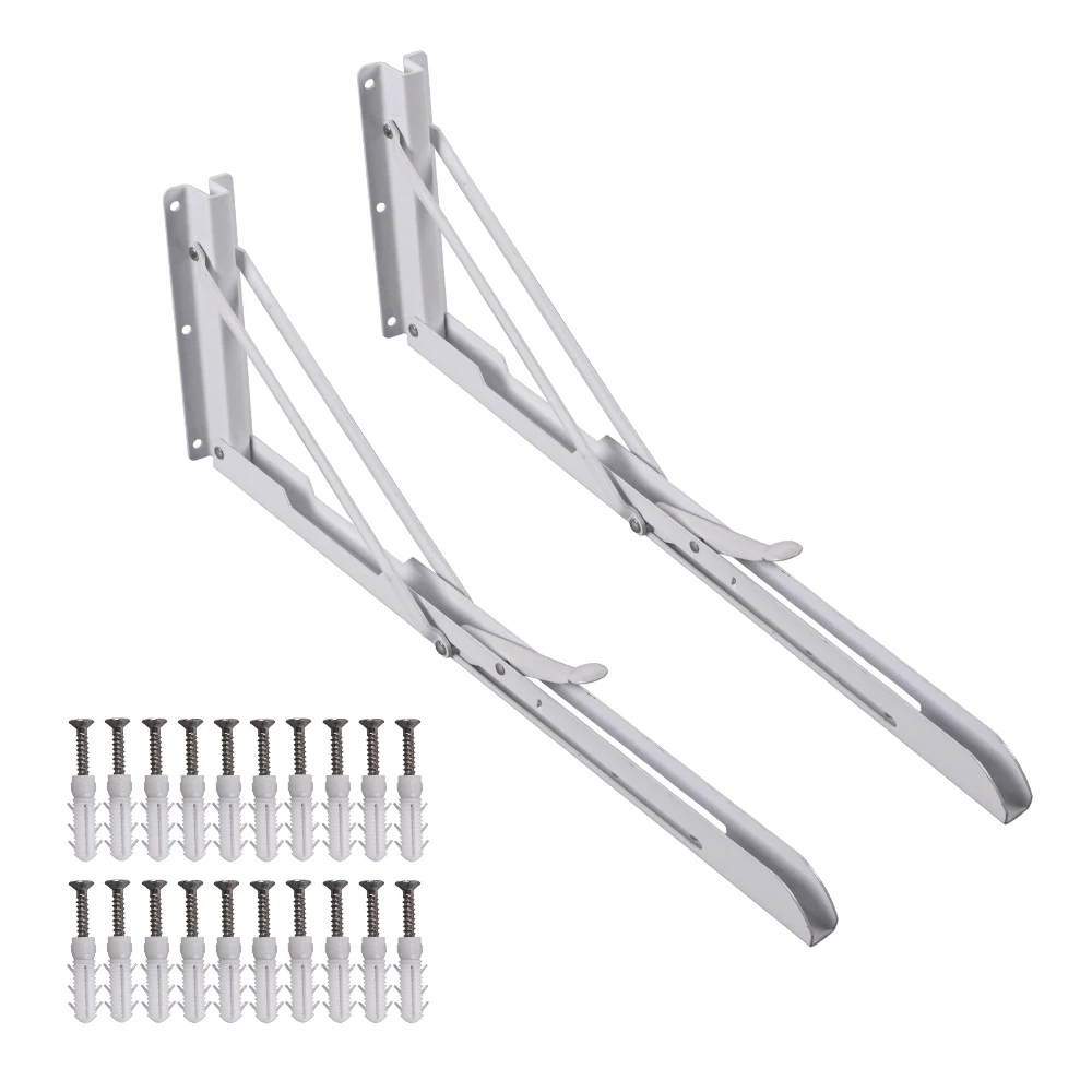 1 Pair 18 inch Release Catch Support Bench Table Folding Shelf Bracket