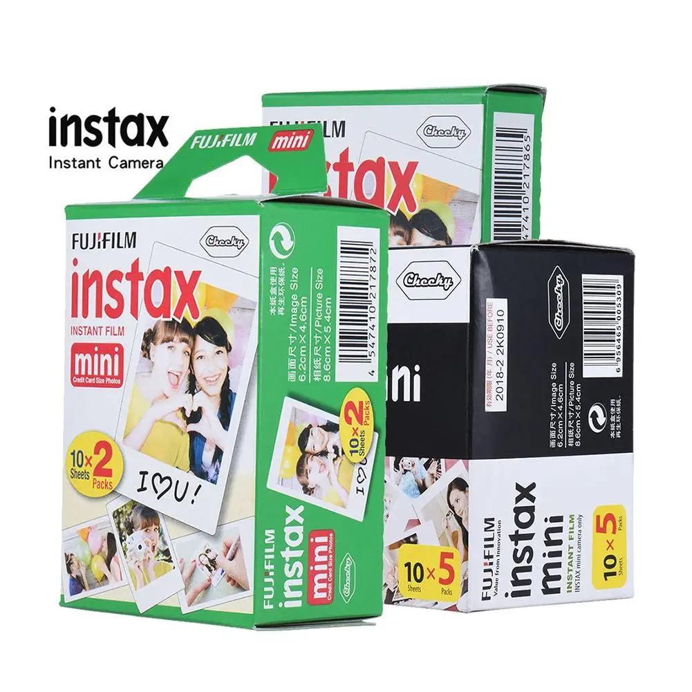 Fujifilm Instax Mini 9 película Blanco 3 pulgadas 10 20 30 40 50 60 100 hojas para Polaroid FUJI Instant foto de cámara Mini 9 8 7 s 7 70 90