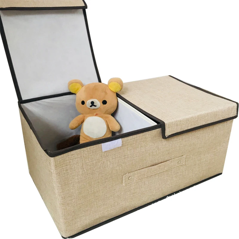 

Non-woven Fabric Storage Box With Cap 1pc Foldable storage box Clothes Sock Storage BinToys Snacks Sundries Cosmetics Organizer