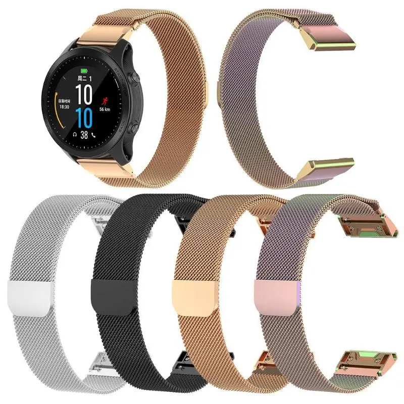 

ALLOYSEED Replacement Metal Milanese Watchband Wrist Strap Watch Band For Garmin Marq Forerunner 945/935/Fenix 5/5 Plus/quatix5