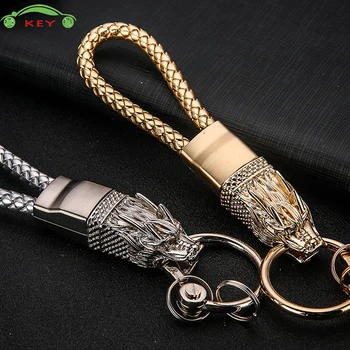 

Upscale Car Dragon Head Keychain Auto Men Braided Rope Keyring for Volkswagen Fiat Daihatsu Hyundai Infiniti Subaru Mazda Volvo