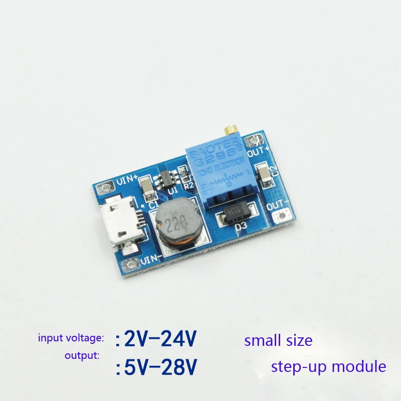 DC-DC USB 2~24V to 5~28V 2A Boost Step Up Adjustable Regulator Power ModulYJCA