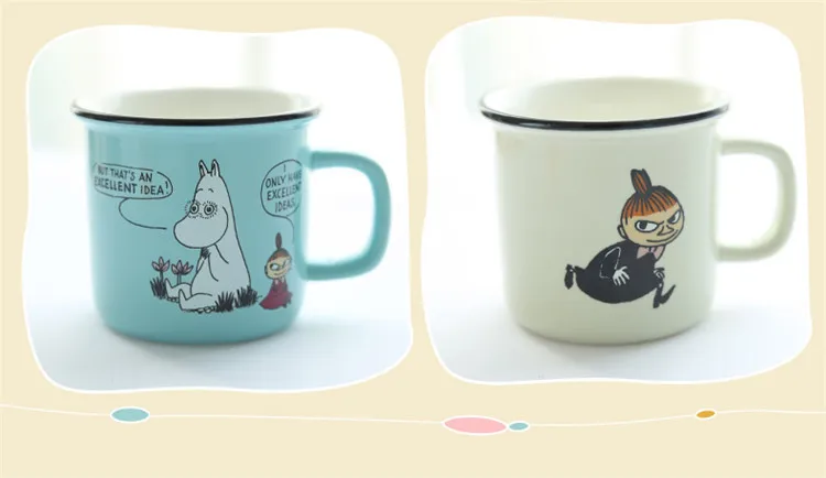 Moomin забавная керамическая мультяшная Милая кружка для бара, вина, коктейля, кофе, посуда для напитков, креативные модные подарки, анимация вокруг чашки для питья