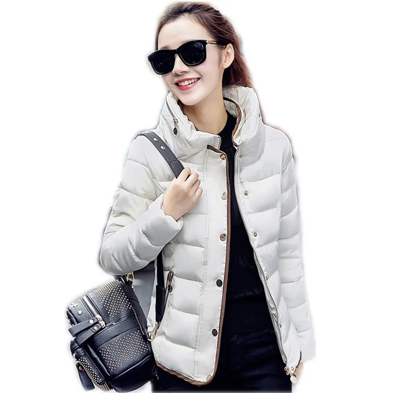 2016 High Quality Womens Winter Jackets And Coats Slim feamle Stand Collar Thin Stylish Double Collar Warm Down Jacket