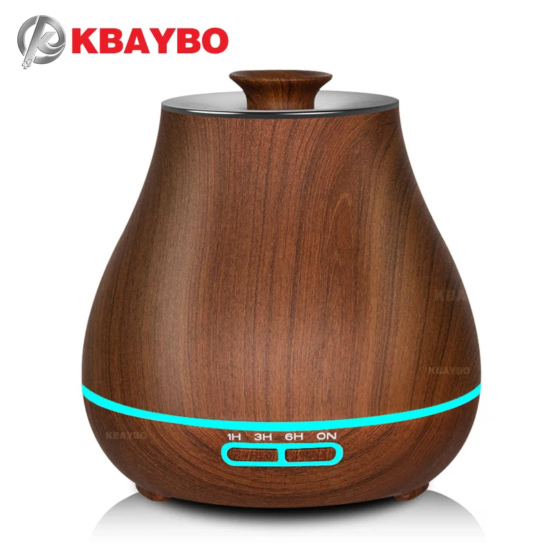 

KBAYBO 400 ml Aroma Essential Oil Diffuser Ultrasonic Air Humidifier with Wood Grain electric LED Lights aroma diffuser