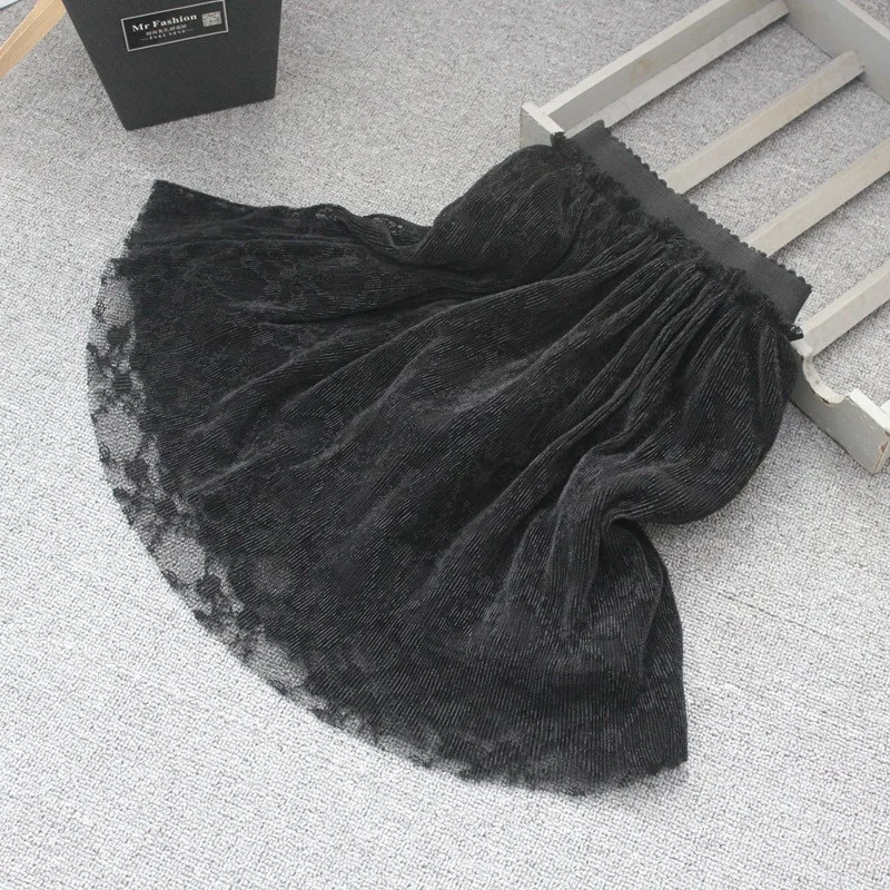 Юбка для маленьких девочек осенне-зимняя юбка-американка с эластичной резинкой на талии юбка-пачка для девочек черная сетчатая юбка для маленьких девочек AA3392