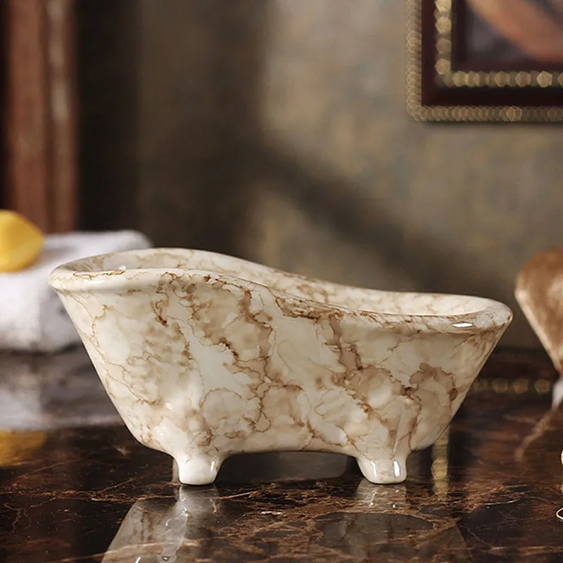 Европейский стиль мрамор керамическая мыльница, отель ванной мраморная моющее средство, мода мыло ручной работы искусства, j17698