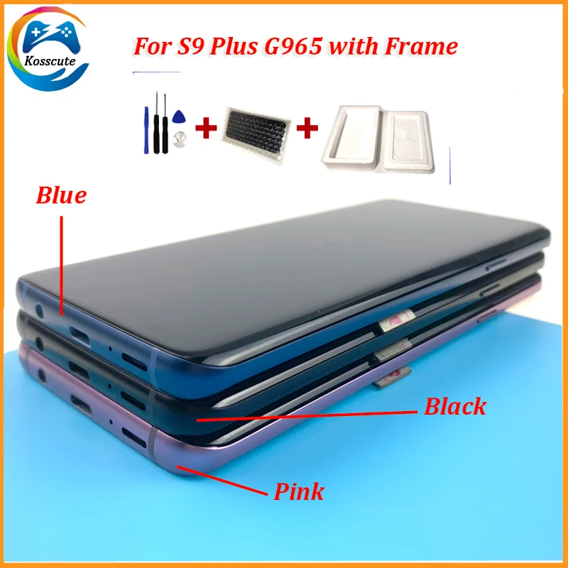 SUPER AMOLED lcd с рамкой для SAMSUNG Galaxy S9 G960 Plus G965 кодирующий преобразователь сенсорного
