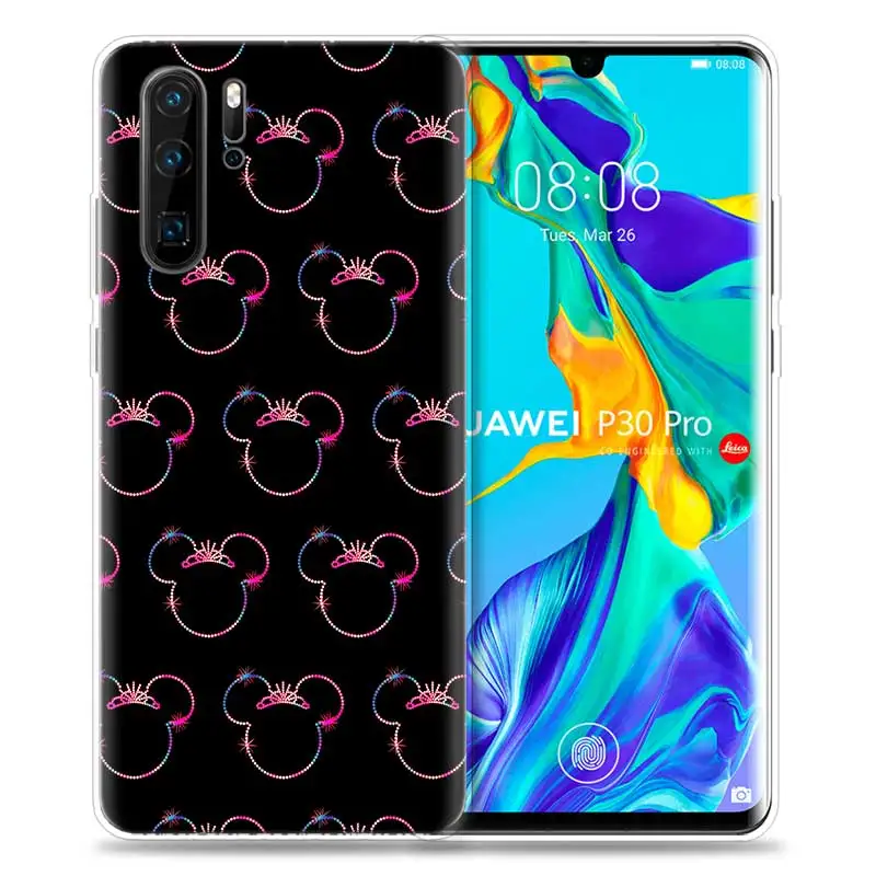 Чехол для huawei P30 P20 P10 P9 mate 10 20 Lite Pro, чехол для мобильного телефона P Smart Z Plus, чехол для влюбленных с поцелуями, Микки и Минни Маус