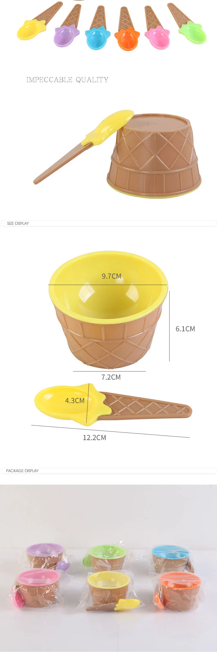 Шесть цветов/набор мисок для мороженого с ложкой-прекрасный подарок для детей, которые любят десертные мисочки для мороженого чашка для мороженого