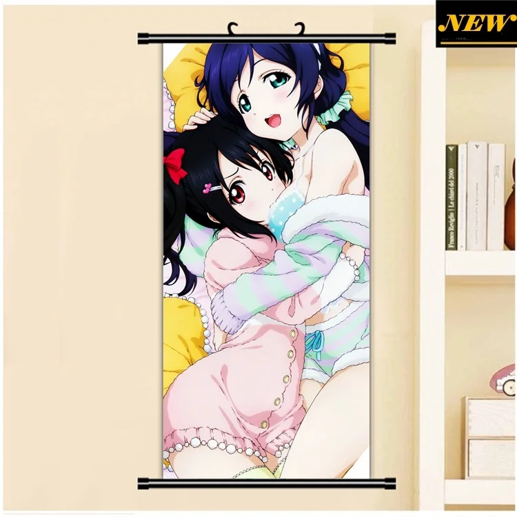 

45X95CM Love Live Nozomi Tojo Yazawa Nico loli cameltoe Cartoon Anime art wall picture mural poster cloth scroll canvas painting