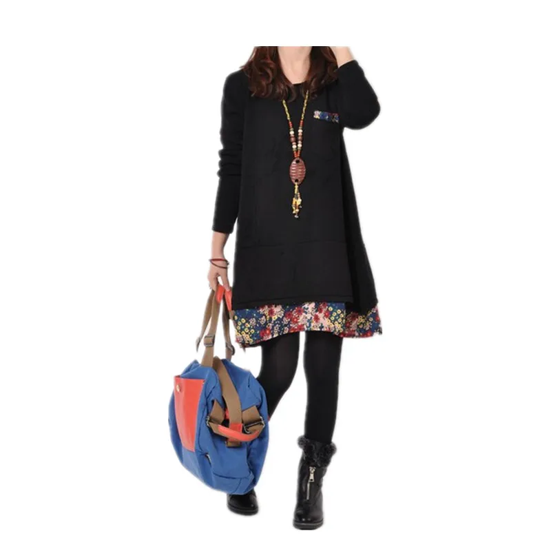 2014 new winter fashion dresses for pregnant women Maternity winter fashion large size Long Sleeve Maternity Dresses Maternity