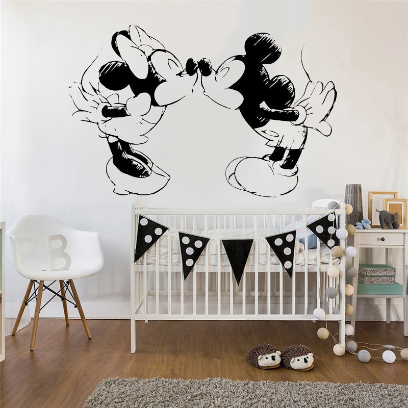 Kissing Minnie Mickey Mouse Wall Decals Kids Room Nursery Decor