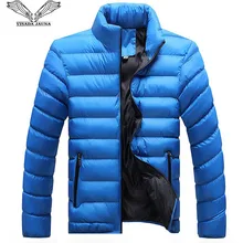 VISADA JAUNA зимние толстые теплые мужские парки повседневные однотонные приталенные хлопковые пальто европейские размеры s-xl мужские парки N6671