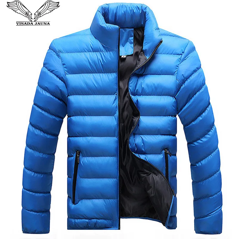 

VISADA JAUNA 2018 Winter Thick Warm Men Parkas Casual Solid Color Fit Slim Cotton Coat European Size S-XL Homme Parkas N6671