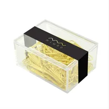 

50mm gold clip transparent boxed paper clip metal pin gold color paper clips