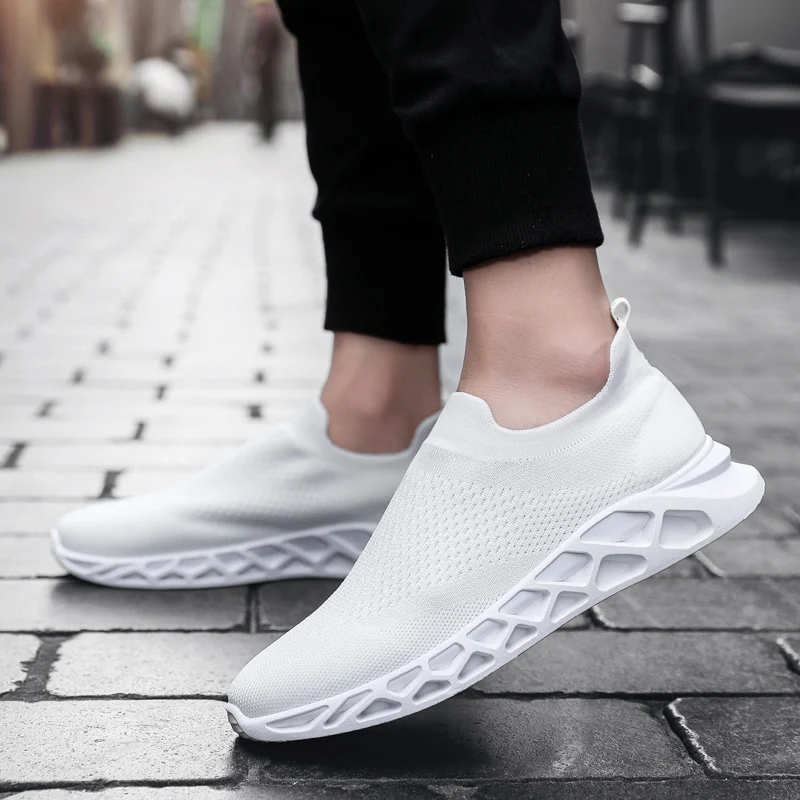 

Hot Men Slip-on Shoes Casual Breathable Comfortable Lightweight Young Male White Sneakers Tenis Masculino Zapatillas Footwear