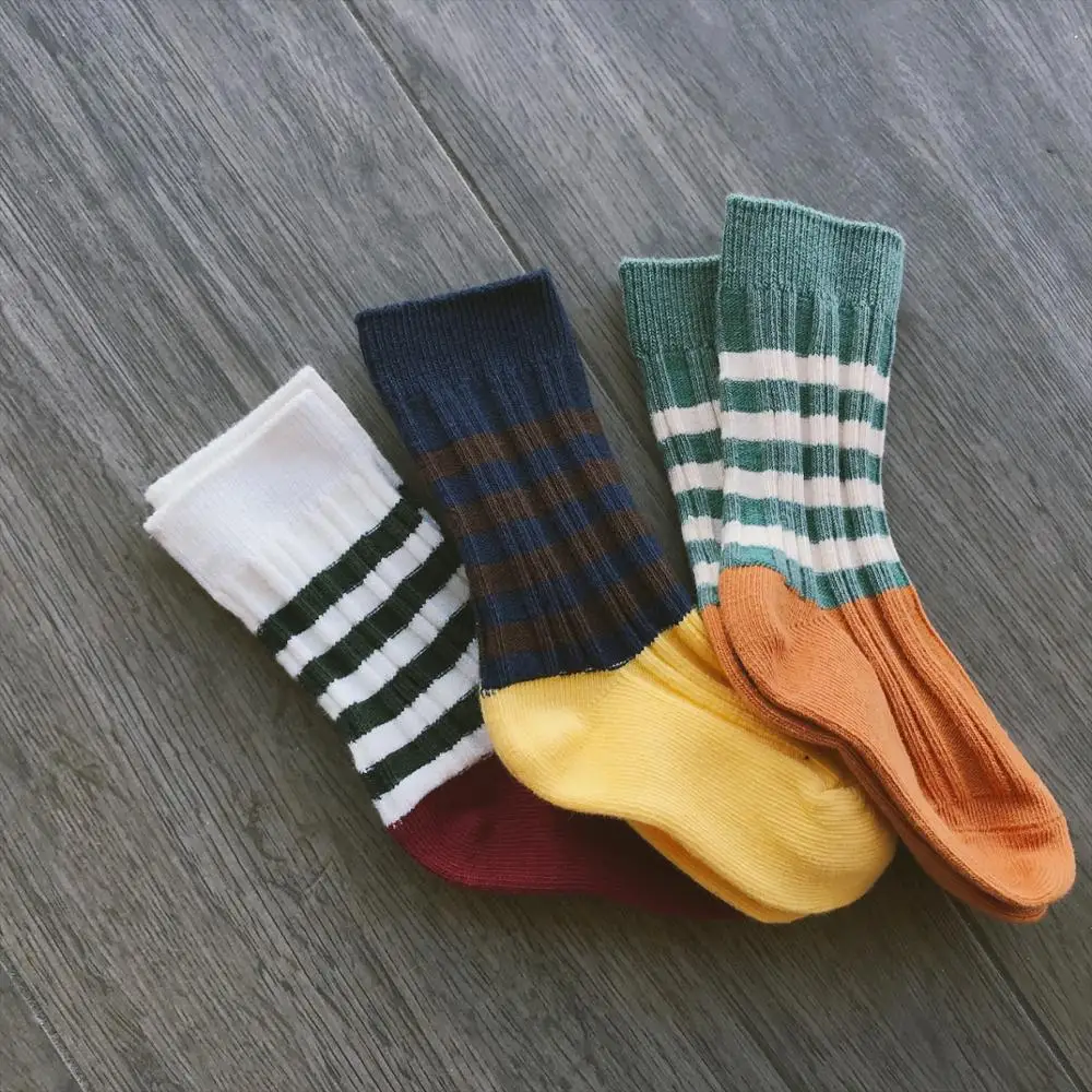 Children's Stripped Seamless Cotton Knee High Socks Boys' Girls Kids Long Knee-highs Ribbed Fashion Socks for Baby Boys Girls Children's Stripped Seamless Cotton Knee High Socks Boys' Girls Kids Long Knee-highs Ribbed Fashion Socks for Baby Boys Girls