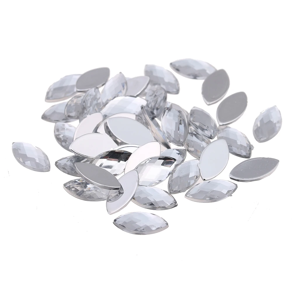 01 crystal 50pcs DIY Стразы 6x12 мм 50 шт Маркиза огранка маркиз нормальные цвета Акриловые стразы для ногтевого дизайна украшения - Цвет: 01 crystal 50pcs