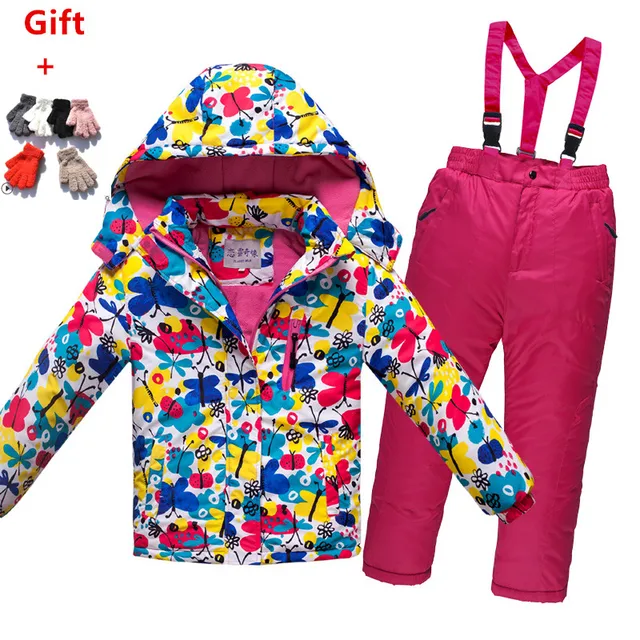 2018 Winter Warm Windproof Children Ski Suit For Boy Girl Kids Camouflage Ski Jacket Pant