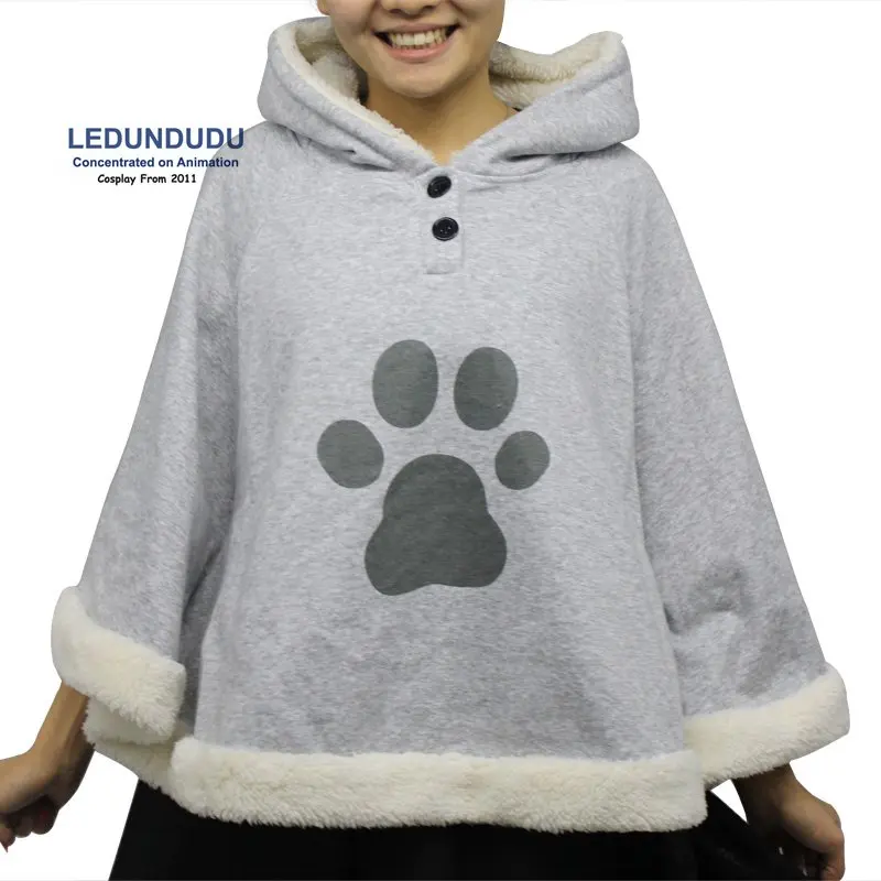 Harajuku Anime Neko Atsume Cosplay Costumes Cloaks Winter Cute Cat Hoodies Coat Daily Capes for Xmas Gift Lolita Tops  (3)