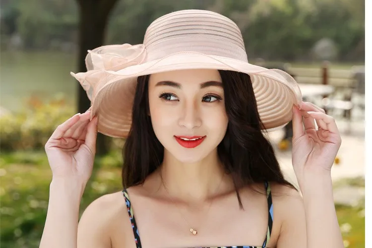 Ретро Сеть шамао женский корейский женский летний головной убор прилив органза Солнцезащитная шляпа мисс козырек летние горшки