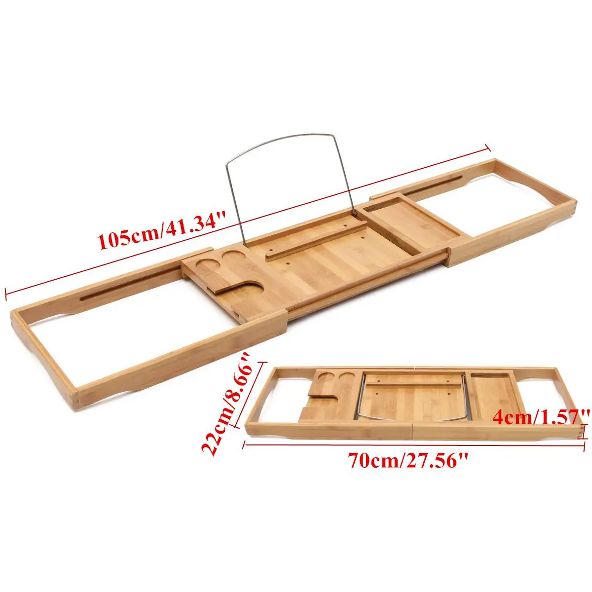 105X22X4 см выдвижной бамбуковый поднос для ванной Деревянная Полка Caddy Полка Подставка для ванной комнаты Органайзер аксессуары