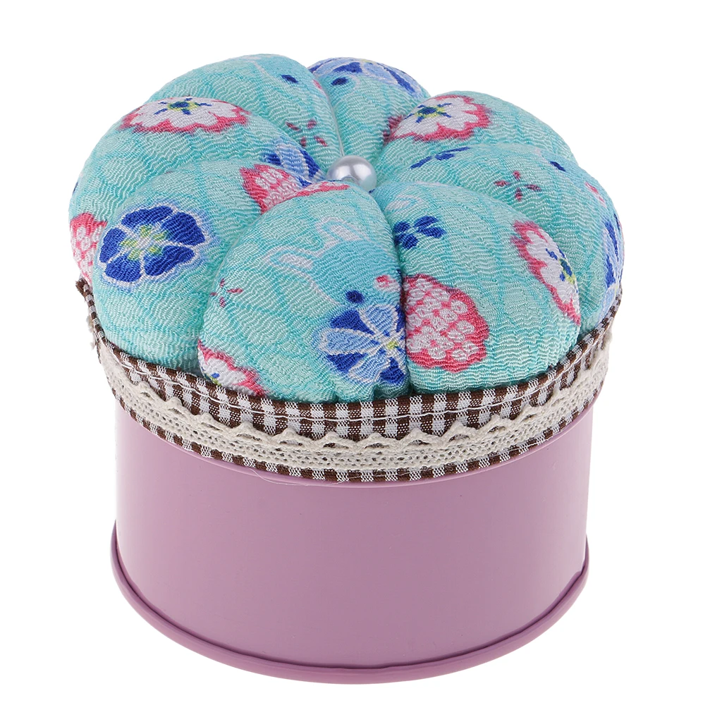 Pumpkin Shape Pin Cushion Needle Pincushions with Storage Case for DIY Needlework Crafts