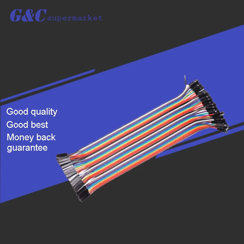 

40pcs dupont cable jumper wire dupont line female to female dupont line 20cm 1P-1P for arduino