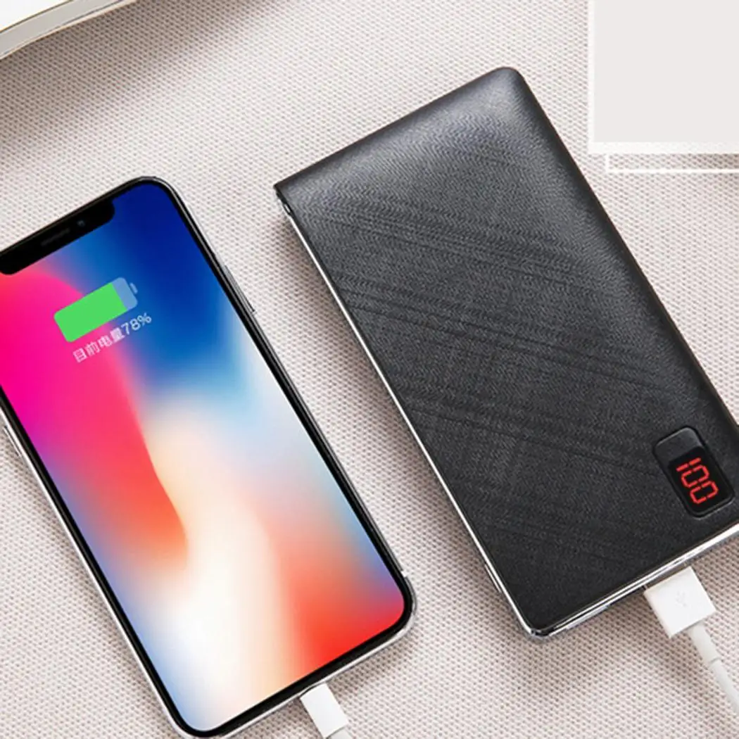 10000mah Power bank Portable Charger LCD Digital Display Powerbank External Battery Luxury Gentry Respect for Samsung Honor 8c