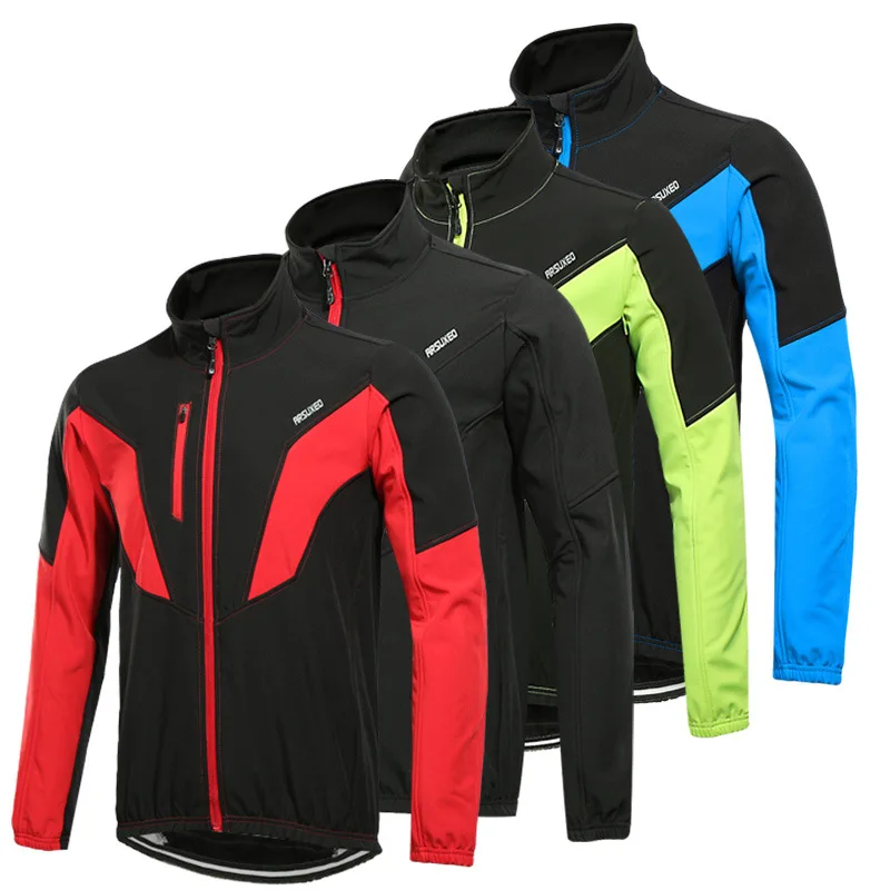 

arsuxeo winter thermal cycling jacket mtb bike windproof wind windbreaker sports clothes for men