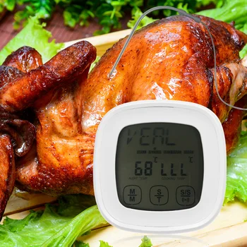 

LCD Touchscreen Digital Meat Thermometer Barbecue Timer Food Cooking Thermometer Probe Steak BBQ Temperature Gauge