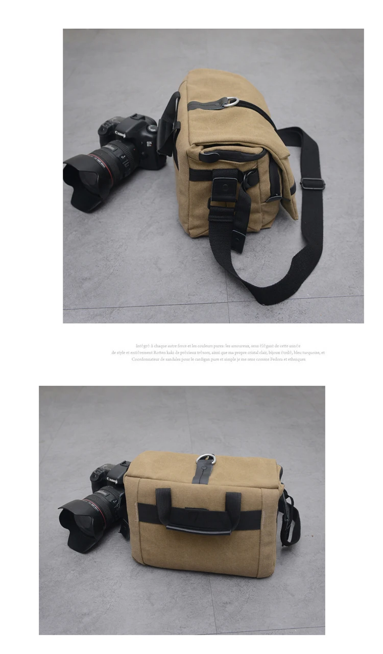 Bolsa da Câmera da Foto Bolsa da Câmera de Viagem Bolsa da Foto Profissional Dslr Lona Ombro Único Mochila - Image 5