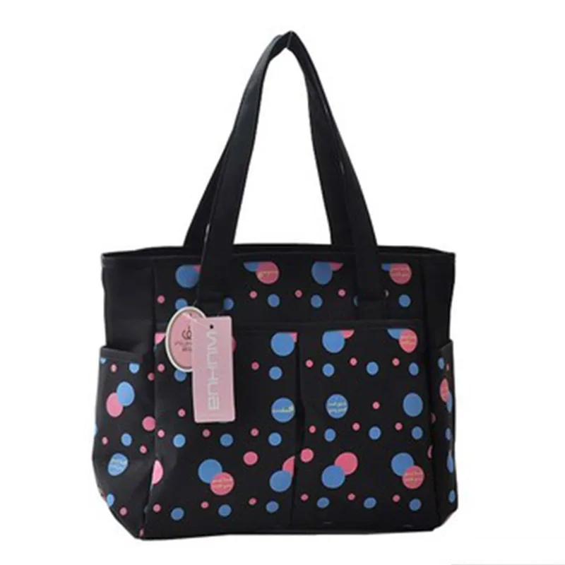 

Women Flower Printing Handbag Nylon Mummy Bag Waterproof Shoulder Bags Multifunction Women Diaper Nappy Baby FB0013