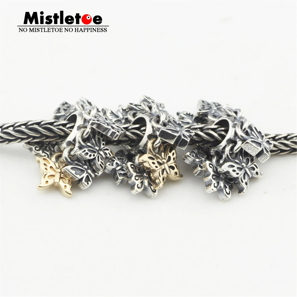 

Mistletoe Jewelry 925 Sterling Silver Butterfly Moving Spacer Charm Bead Fit European Bracelet
