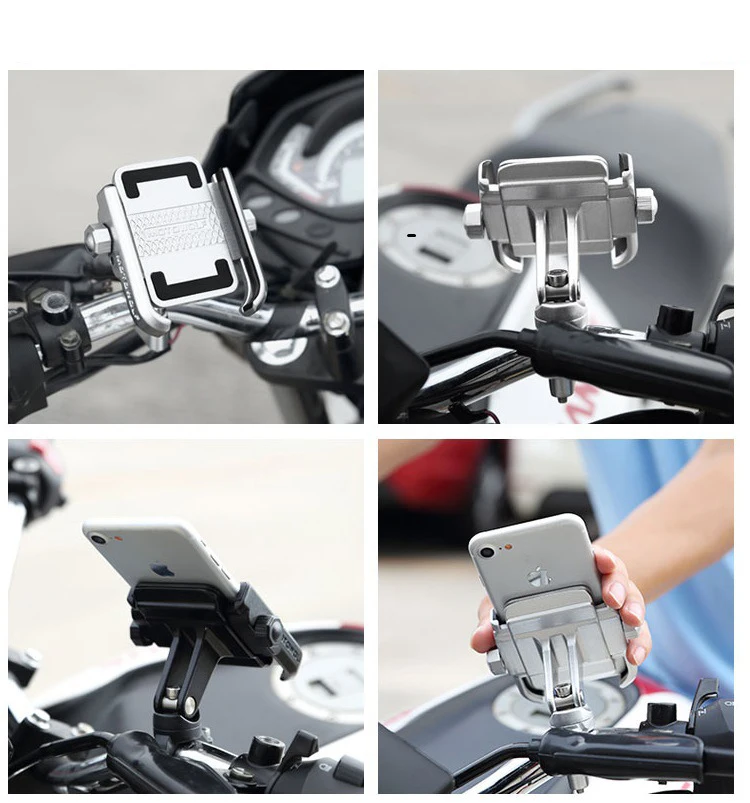 Aluminum Alloy Motorcycle Motorbike Handlebar Phone Holder Universal Rearview Mirror Bike Bicycle Holder Soporte Celular Moto flexible mobile holder