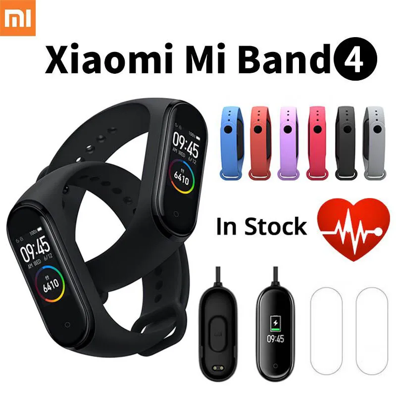 

Xiaomi Mi Band 4 Bluetooth 5.0 Miband 4 Waterproof AMOLED Color Touch Screen Heart Rate Health Sports Smart Wristband Bracelet
