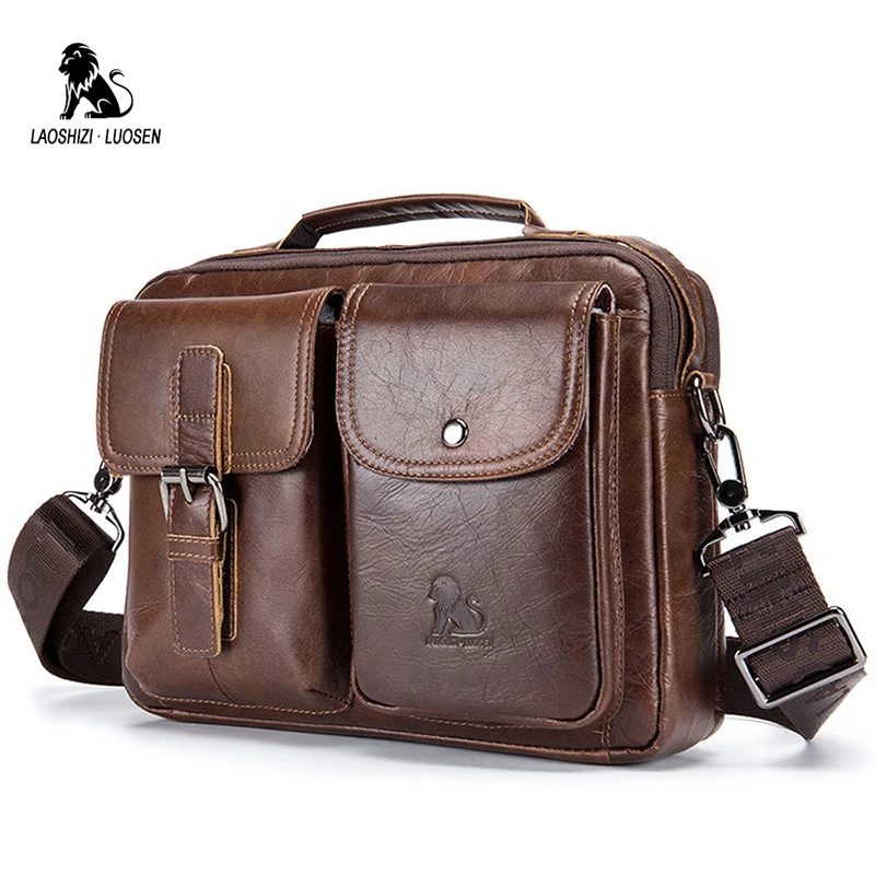 

NEW Men Genuine Leather Vintage Crossbody Bags High Quality Soft Large Capacity Travel Bags For Male Messenger Business handbags