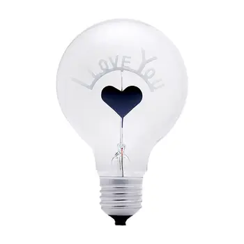

BIFI-1pcs I LOVE YOU - Vintage Light Bulb - Edison Style G80 E27 Screw Filament Decorative Light Bulbs